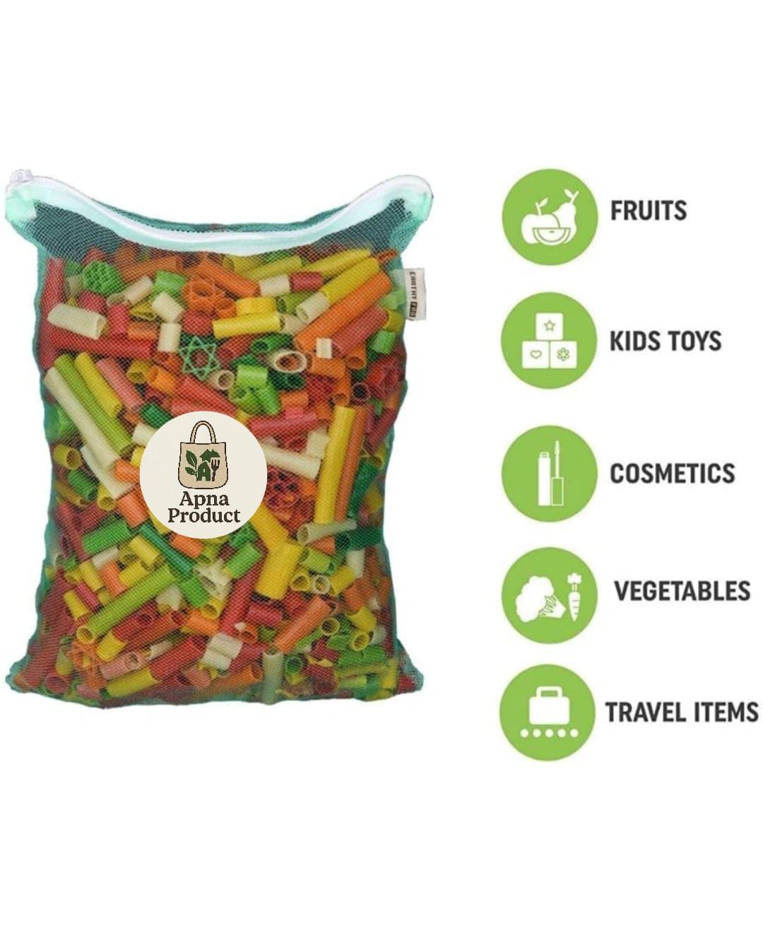 NYLON REUSABLE MESH FRIDGE BAGS FOR STORAGE OF FRUITS & VEGETABLES
