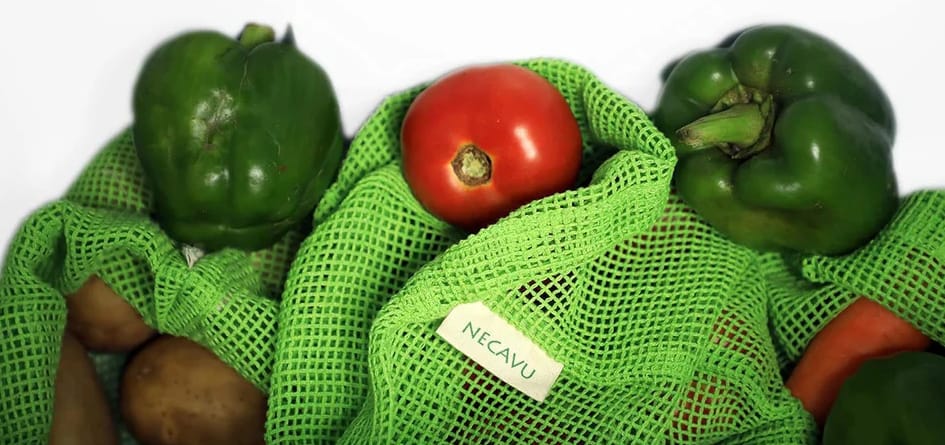 NATURAL COTTON GREEN VEGETABLES BAGS FOR FRIDGE STORAGE