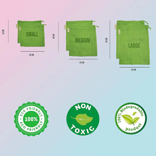 NATURAL COTTON GREEN VEGETABLES BAGS FOR FRIDGE STORAGE