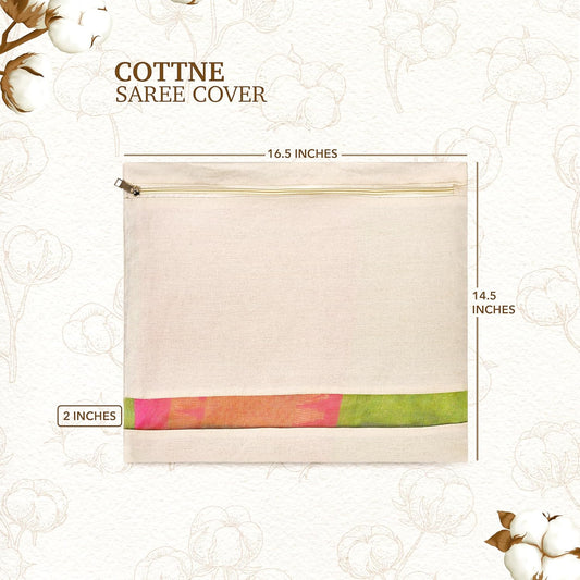 NATURAL COTTON SAREE COVER WITH ZIP