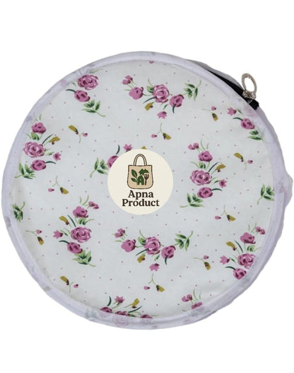 ROUND COTTON ROTI COVER WITH ZIP , CHAPATI COVER ( PACK OF 3 )
