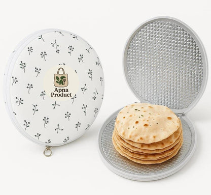 ROUND COTTON ROTI COVER WITH ZIP , CHAPATI COVER ( PACK OF 3 )